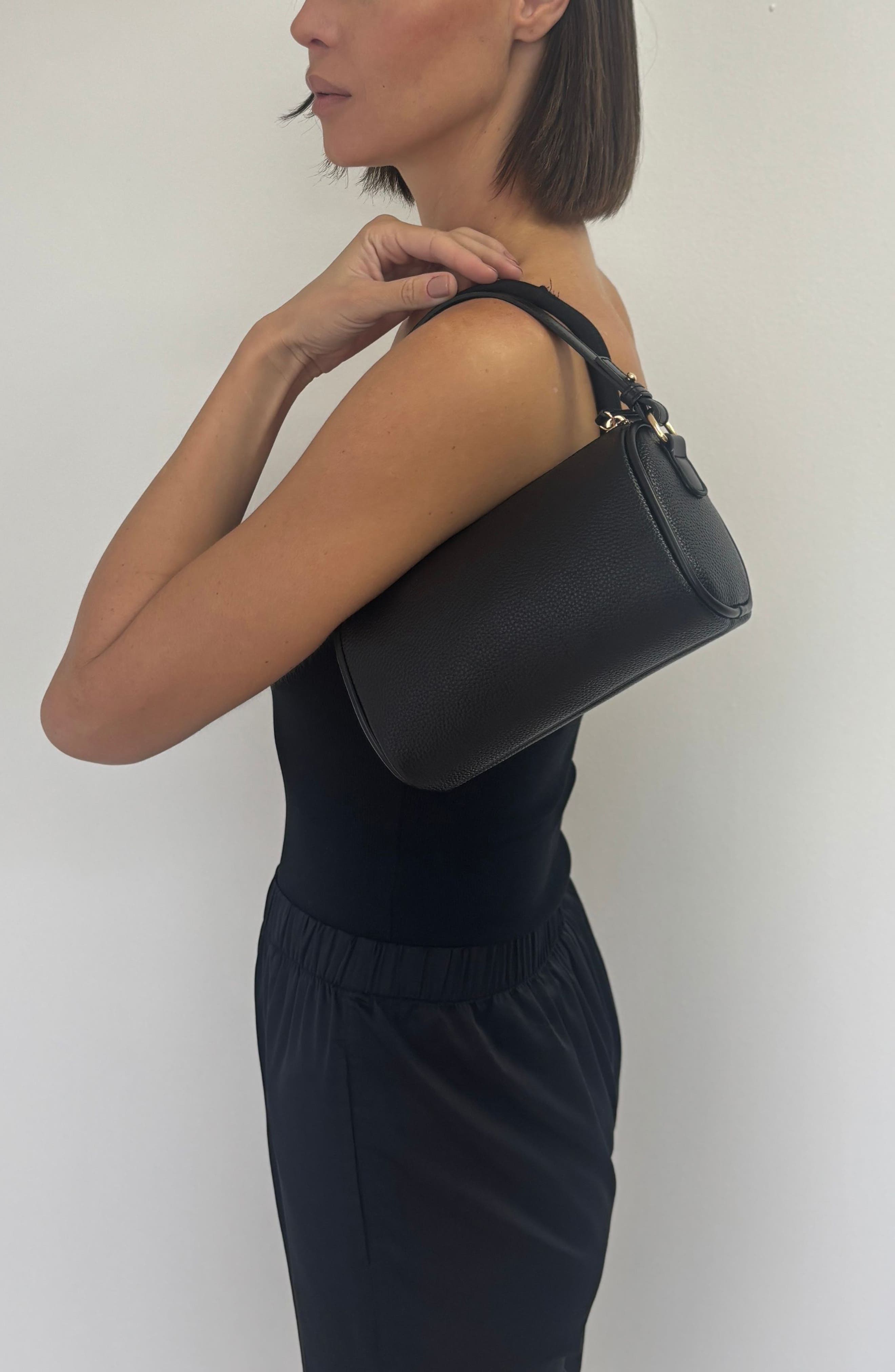 Adornia Cylinder '90s Shoulder Bag, Alternate, color, Black