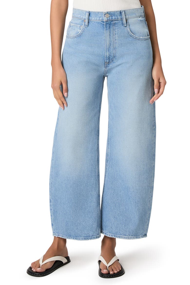Arella High Waist Wide Leg Ankle Jeans, Main, color, FAUVE
