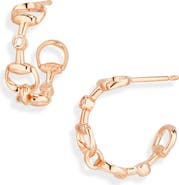 Gucci Horsebit Diamond Hoop Earrings