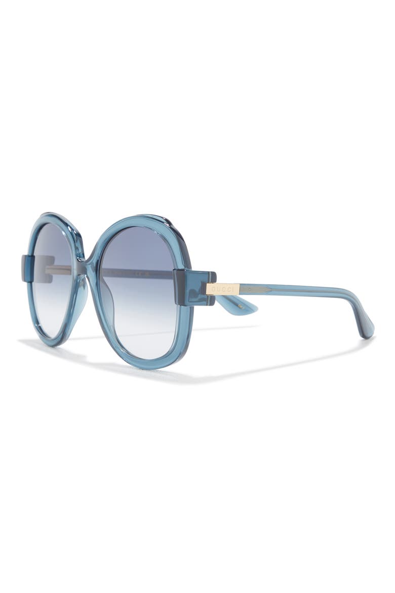 57mm Butterfly Sunglasses, Alternate, color, BLUE BLUE BLUE