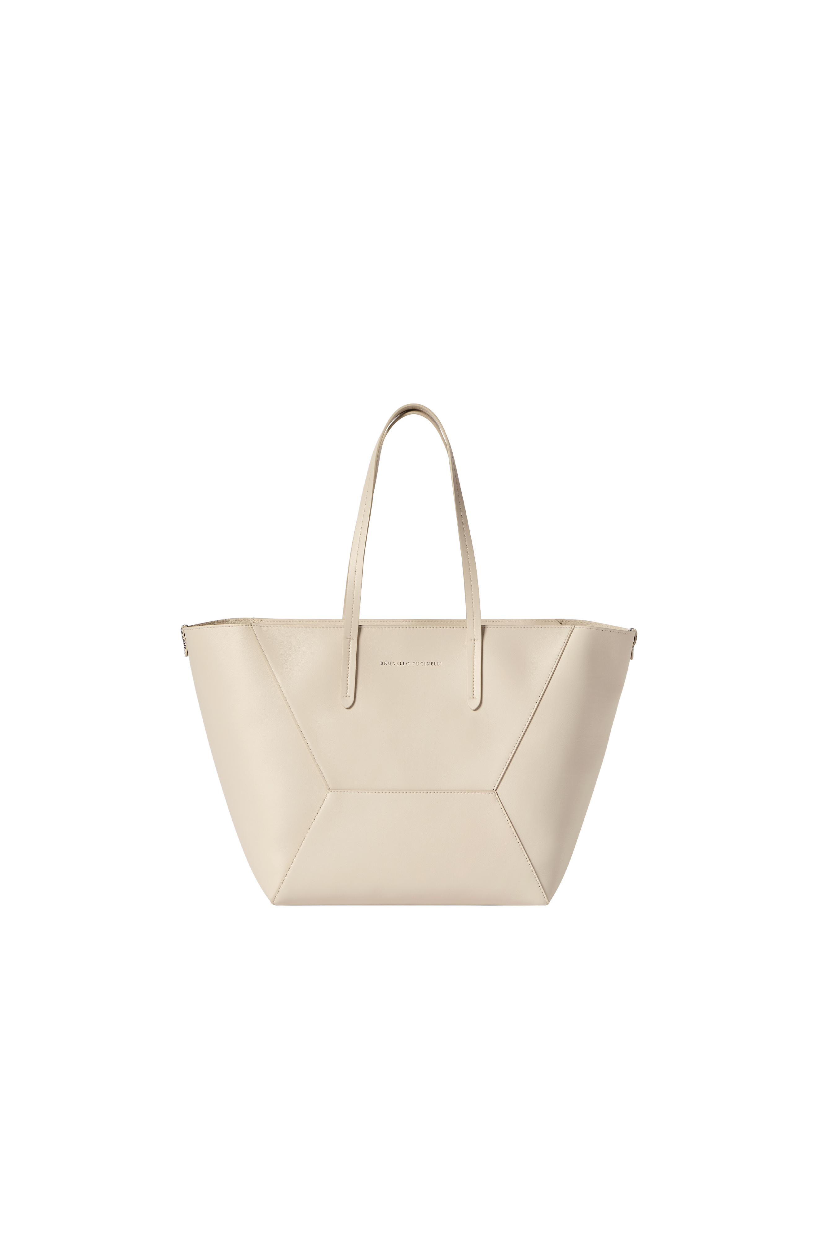 BC Duo bag in calfskin with monili, Alternate, color, Ivory