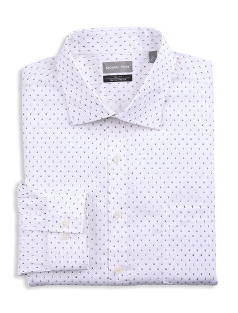 Big & Tall Non-Iron Geometric Print Dress Shirt