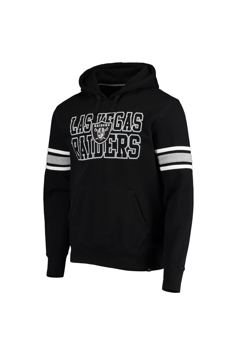 Men's '47 Black Las Vegas Raiders Double Block Pullover Hoodie, Alternate, color, Black