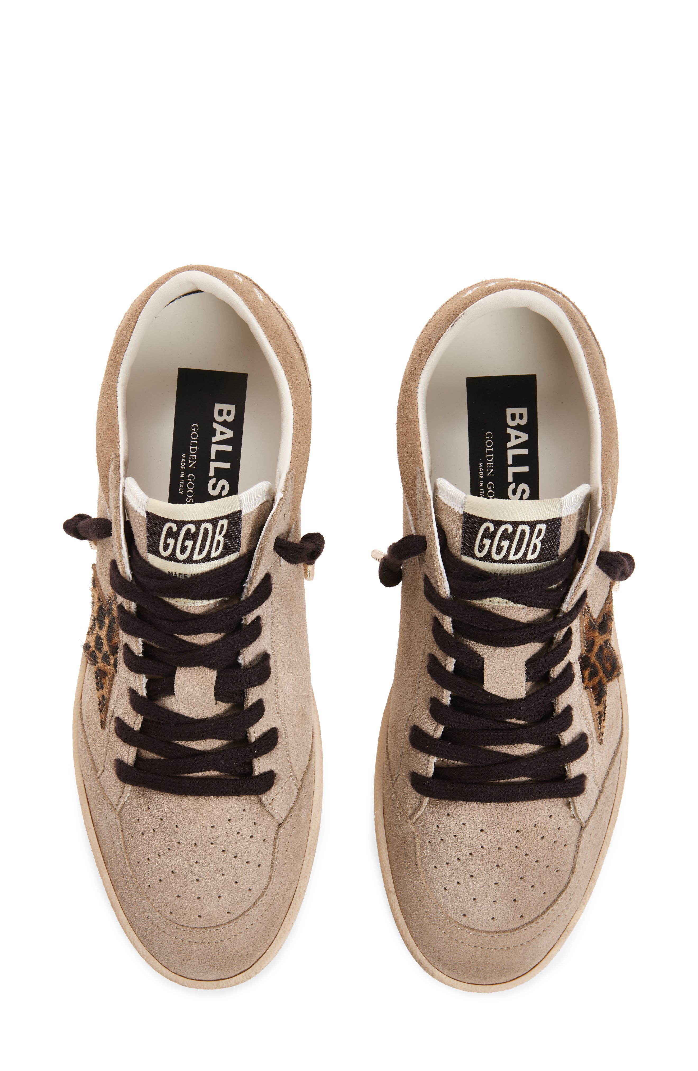 Ball Star Genuine Calf Hair Appliqué Sneaker (Nordstrom Exclusive), Alternate, color, TAUPE/ LIGHT BROWN/ LEOPARD