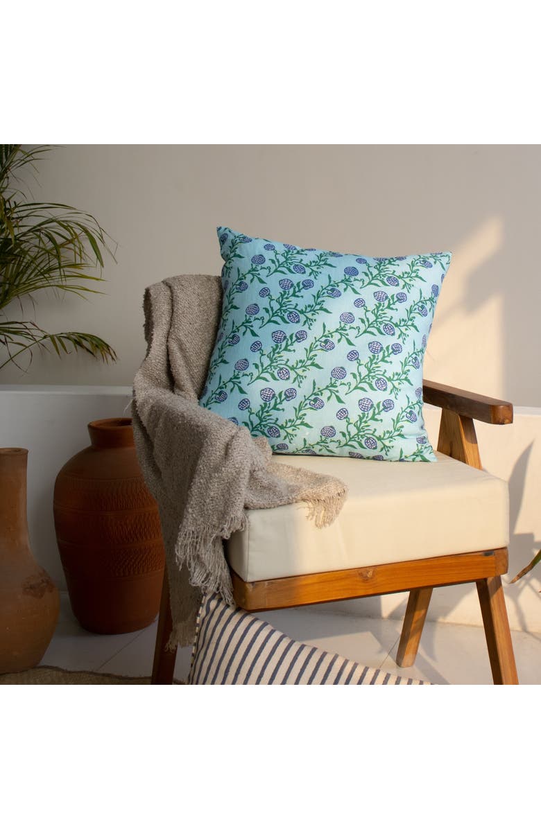 Banyan & Birch Rasa - Pure Linen Throw Pillow Cover, Alternate, color, Pastel Blue