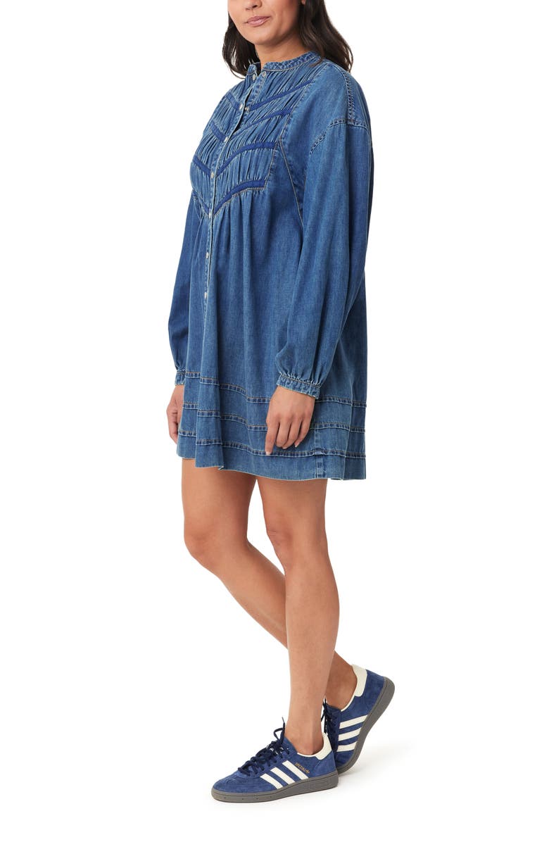 Habitual Long Sleeve Button-Up Shirtdress, Alternate, color, Baltic