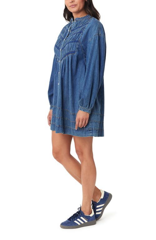 Habitual Long Sleeve Button-up Shirtdress In Blue