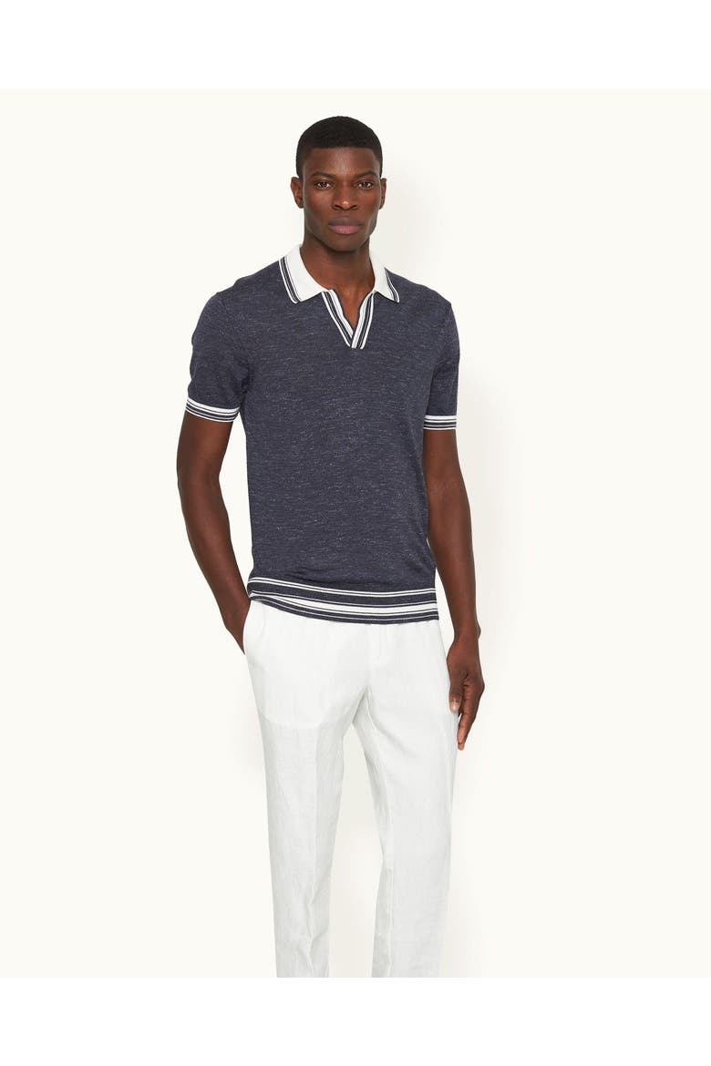 Horton Tipping Tailored-Fit Polo Shirt, Main, color, NIGHT IRIS/WHITE SAND