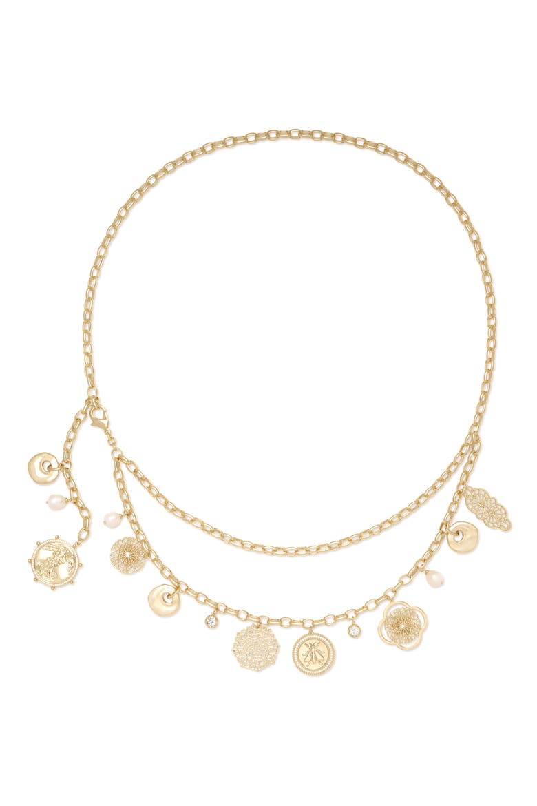 Ariana Layered Charm Belt, Main, color, GOLD