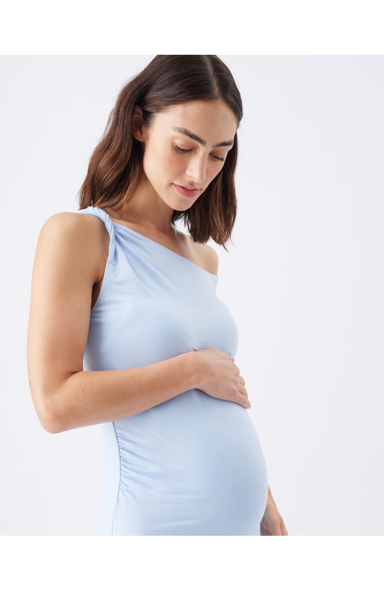 Ripe Maternity Luxe Knit Off Shoulder Dress, Alternate, color, Baby Blue