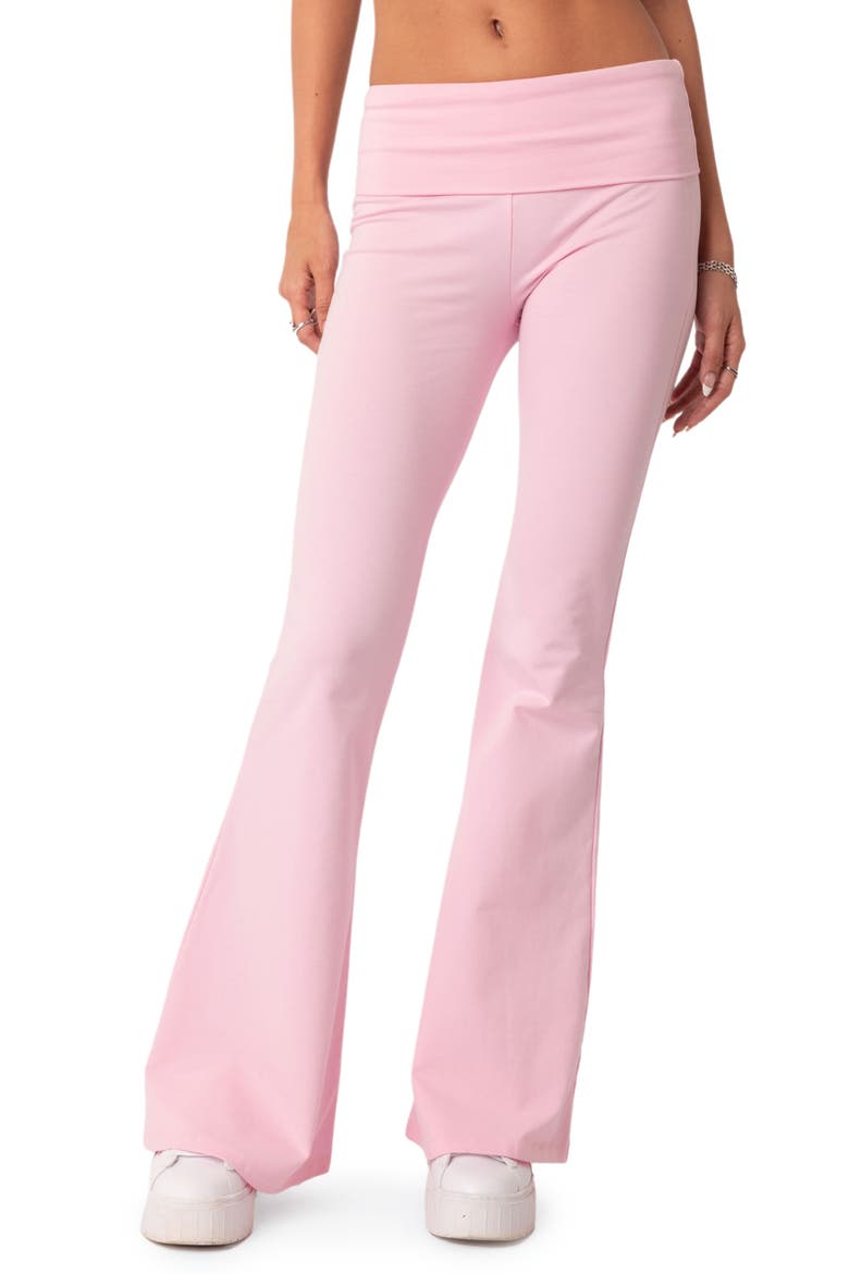 Naomi Flared Knit Pants, Main, color, LIGHT-PINK