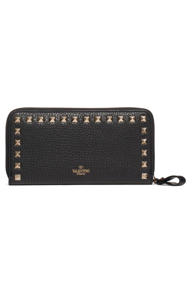Valentino Garavani Rockstud Continental Leather Wallet, Alternate, color, 
