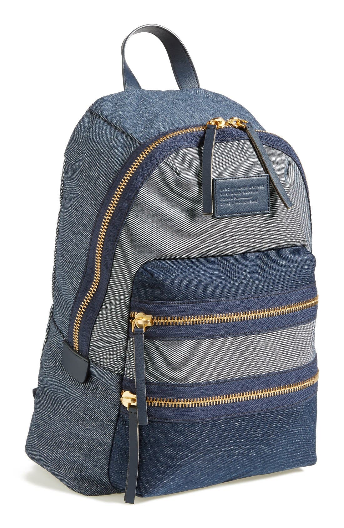 MARC BY MARC JACOBS 'Domo Arigato' Chambray Backpack, Main, color, TWILIGHT NAVY