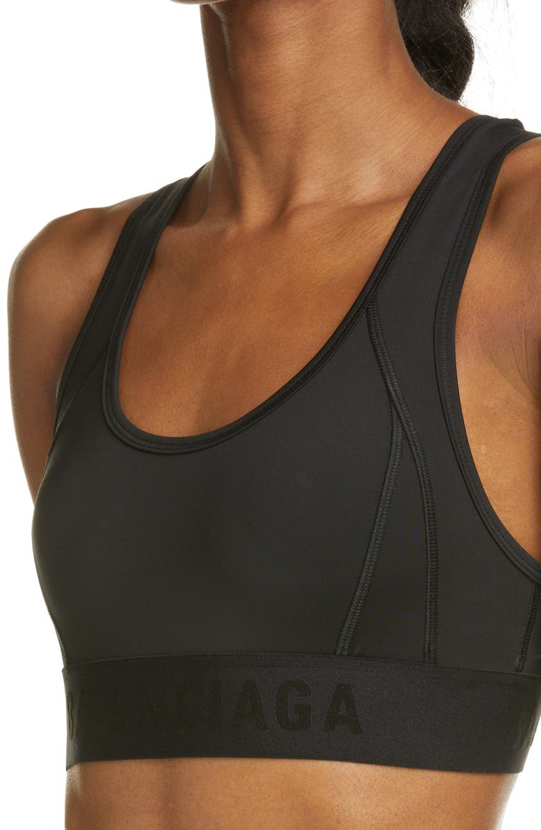 Balenciaga 3B Logo Sports Bra, Alternate, color, 
