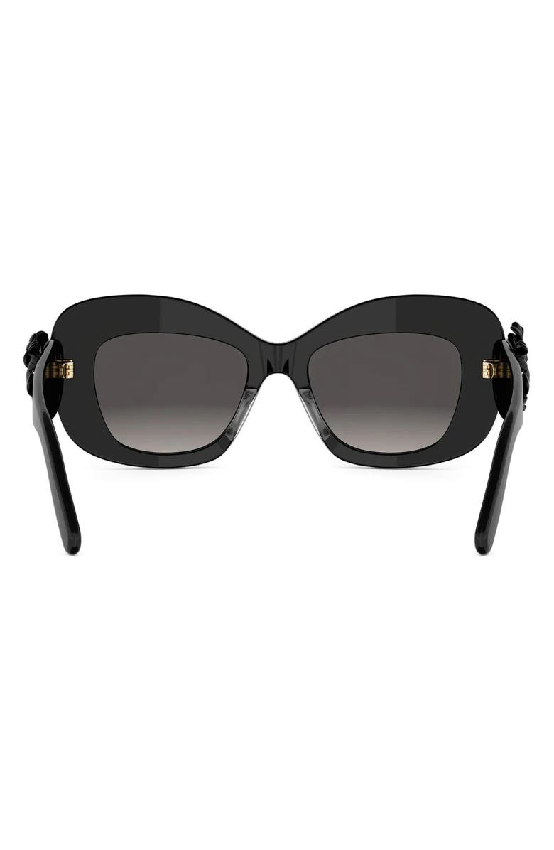 DIOR 'Dior Clover S3I 51mm Gradient Butterfly Sunglasses, Alternate, color, Shiny Black / Gradient Smoke
