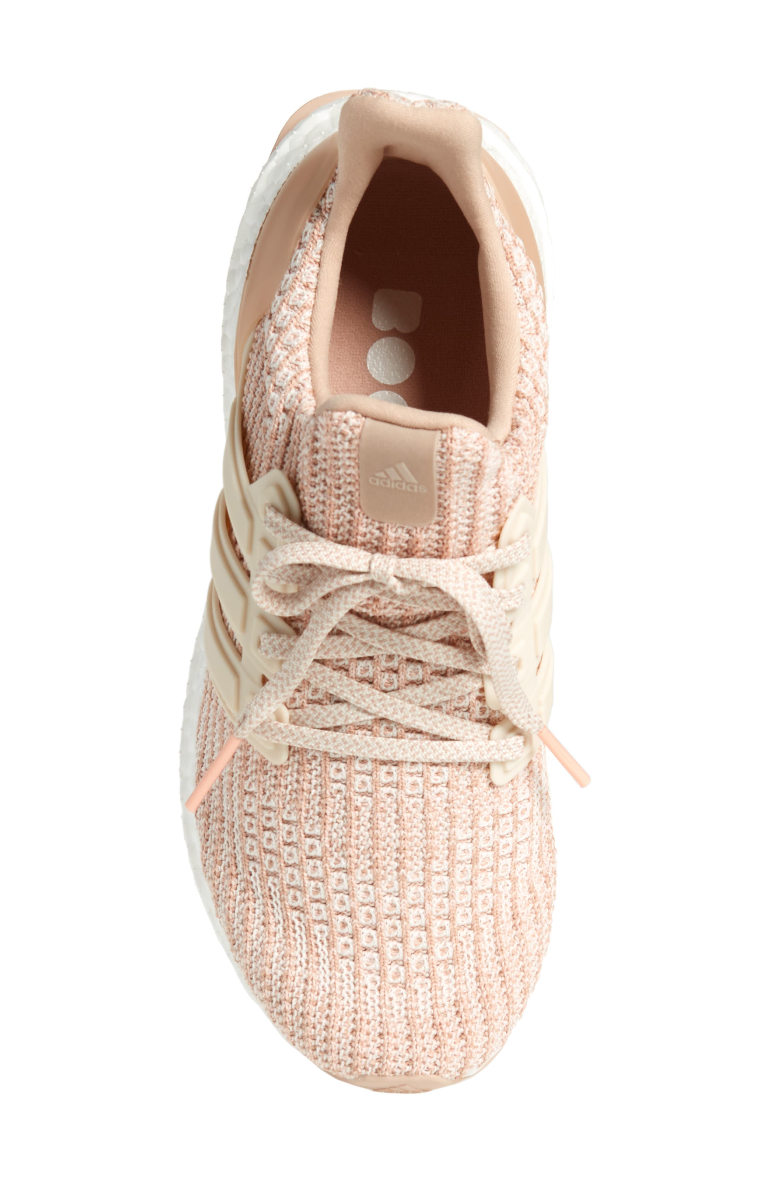 UltraBoost Running Shoe, Alternate, color, ASH PEARL/ LINEN/ CLEAR ORANGE