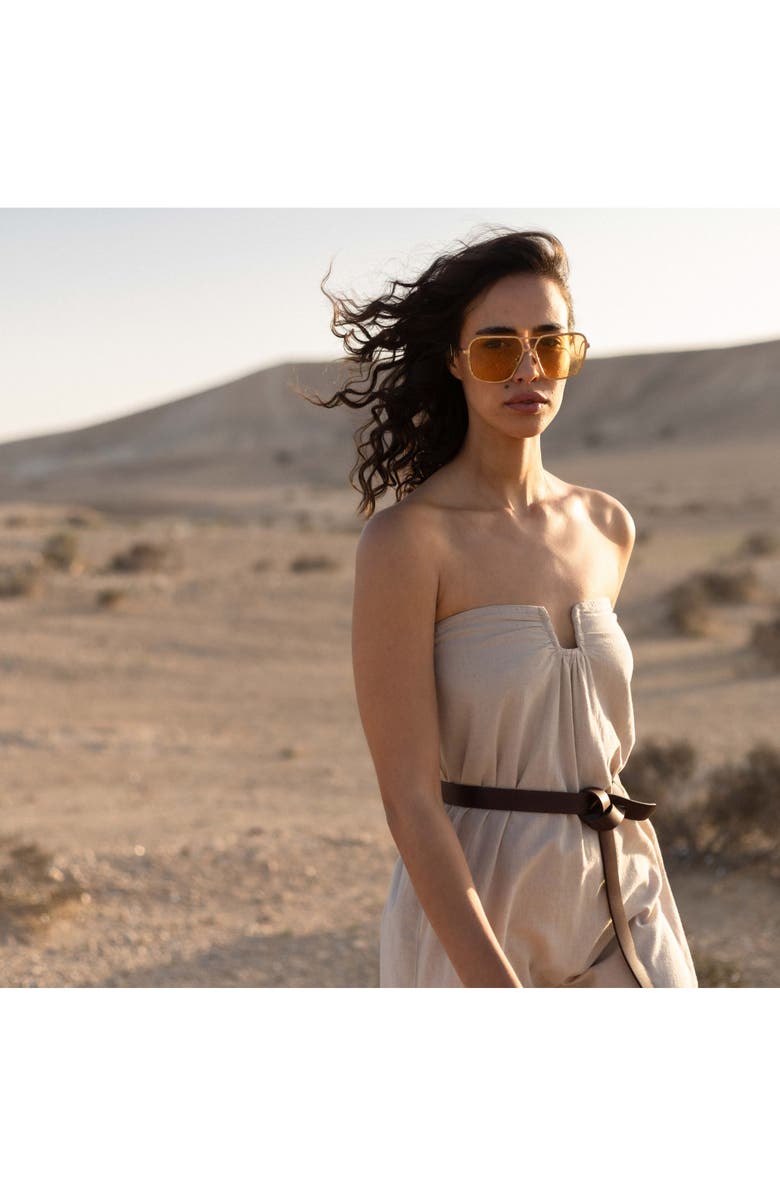 Gottex Beach Life Terra Bandeau U Wire Midi Dress Cover-Up, Alternate, color, Natural