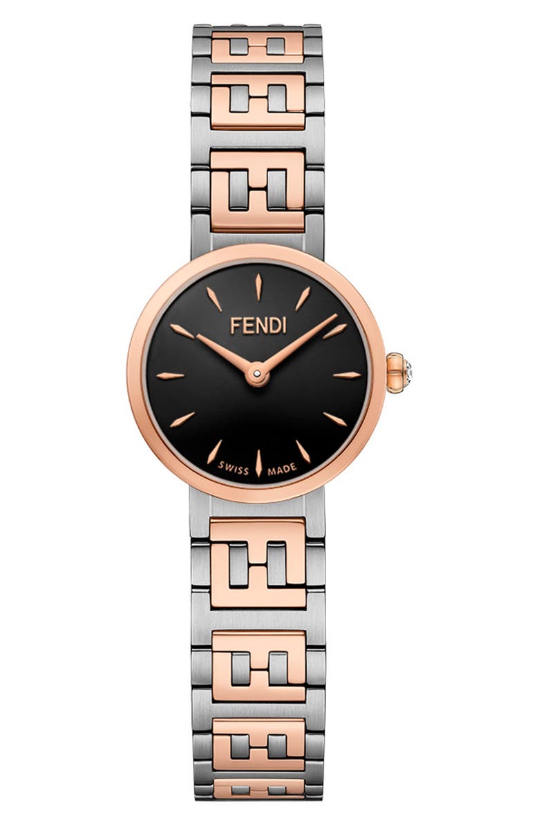 Fendi Forever Fendi Diamond Two-Tone Swiss Quartz Bracelet Watch, 19mm, Main, color, Two Tone