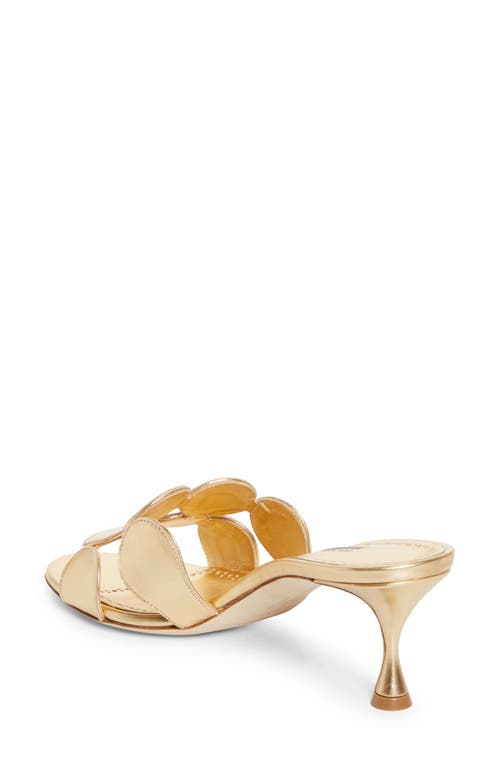 Manolo Blahnik Haribalmu Metallic Stiletto Slide Sandals In Gold