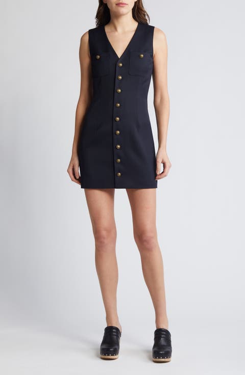 Sleeveless Wool Blend Minidress