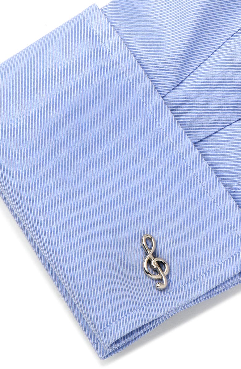 Cufflinks, Inc. Music Notes Cuff Links, Alternate, color, Silver