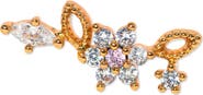 Girls Crew Sparkle Flower Piercing Style Single Stud Earring