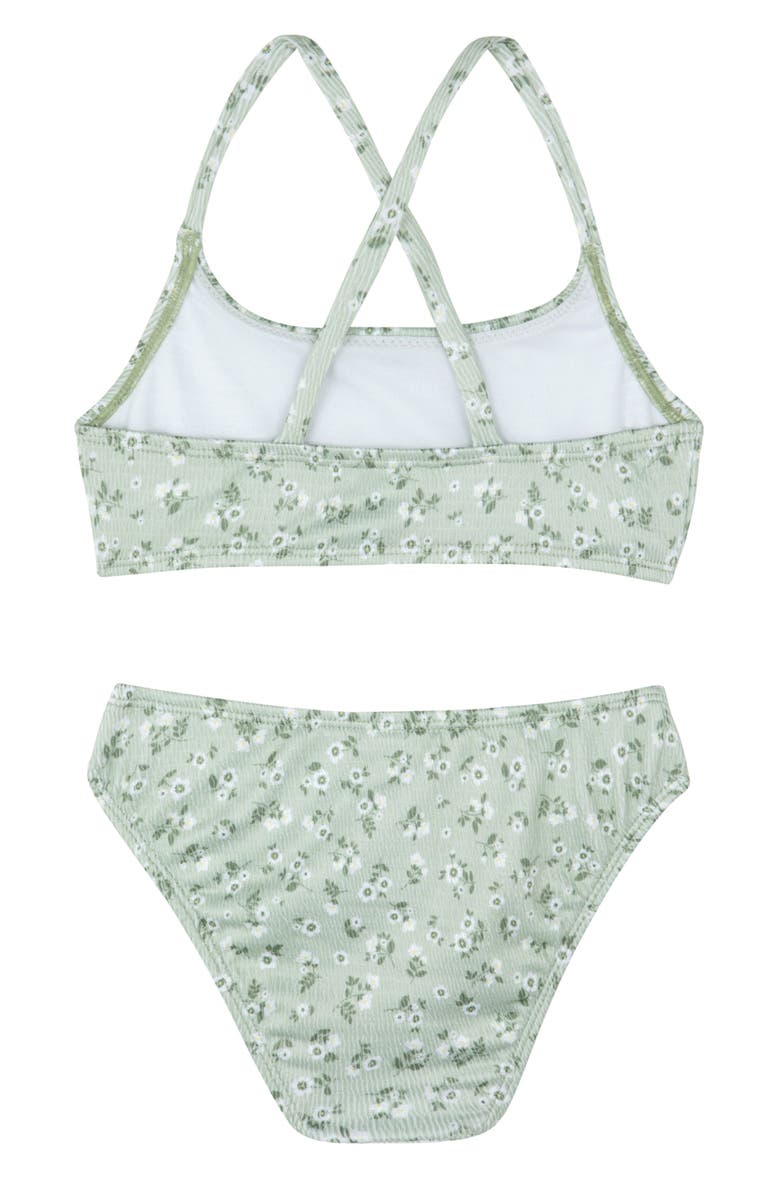 Gottex Kids Ditsy Dream Textured Criss Cross Strap Swim Set, Alternate, color,