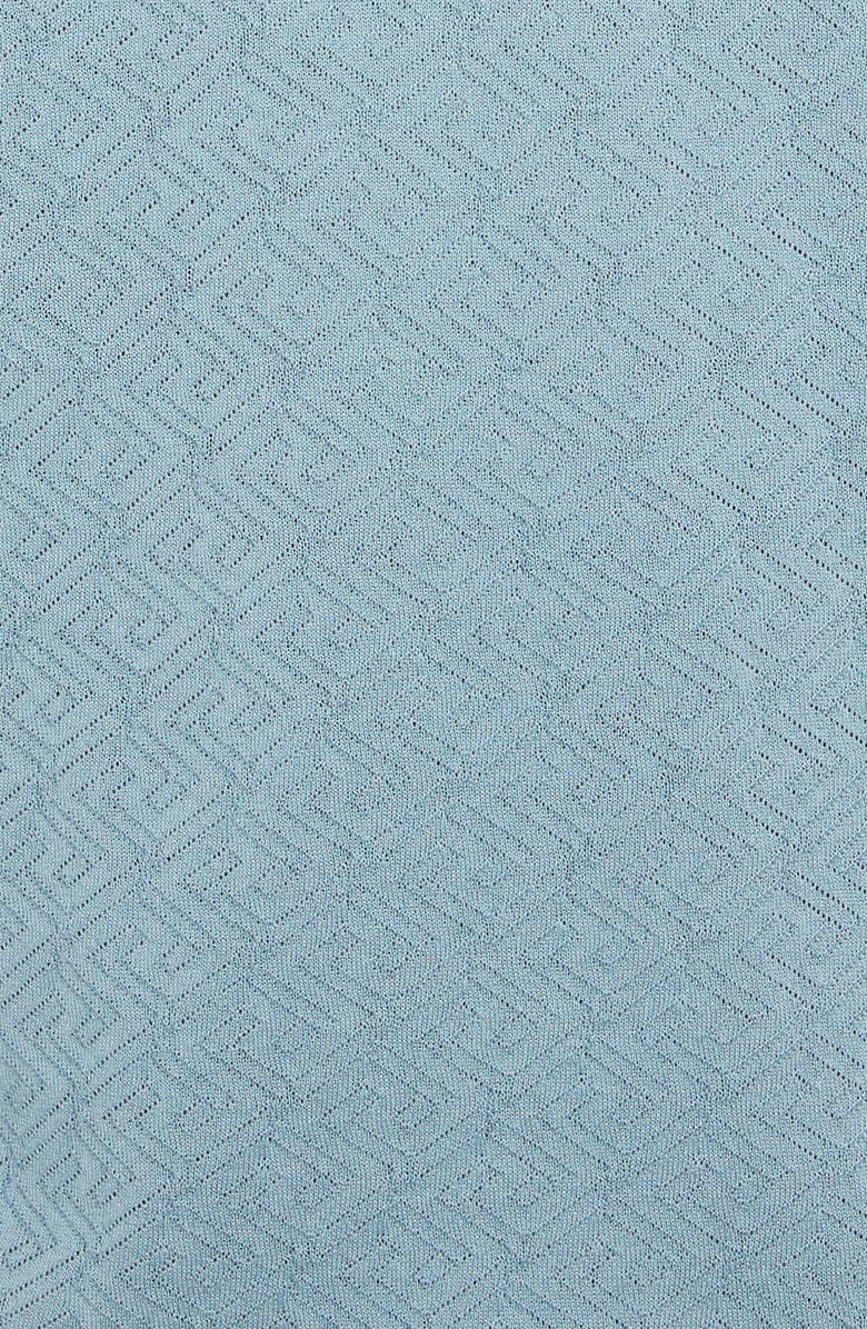 Versace La Greca Silk & Cotton Polo Sweater, Alternate, color, 