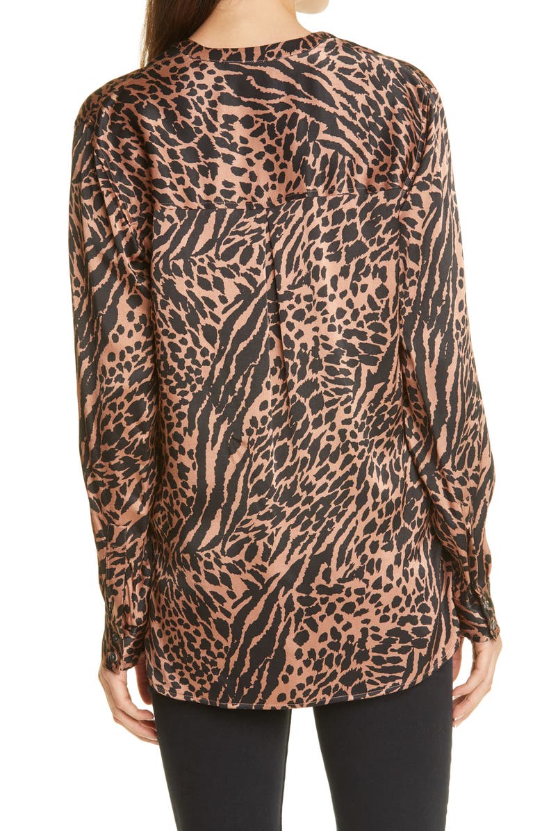 Rails Pearl Animal Print Popover Top, Alternate, color,