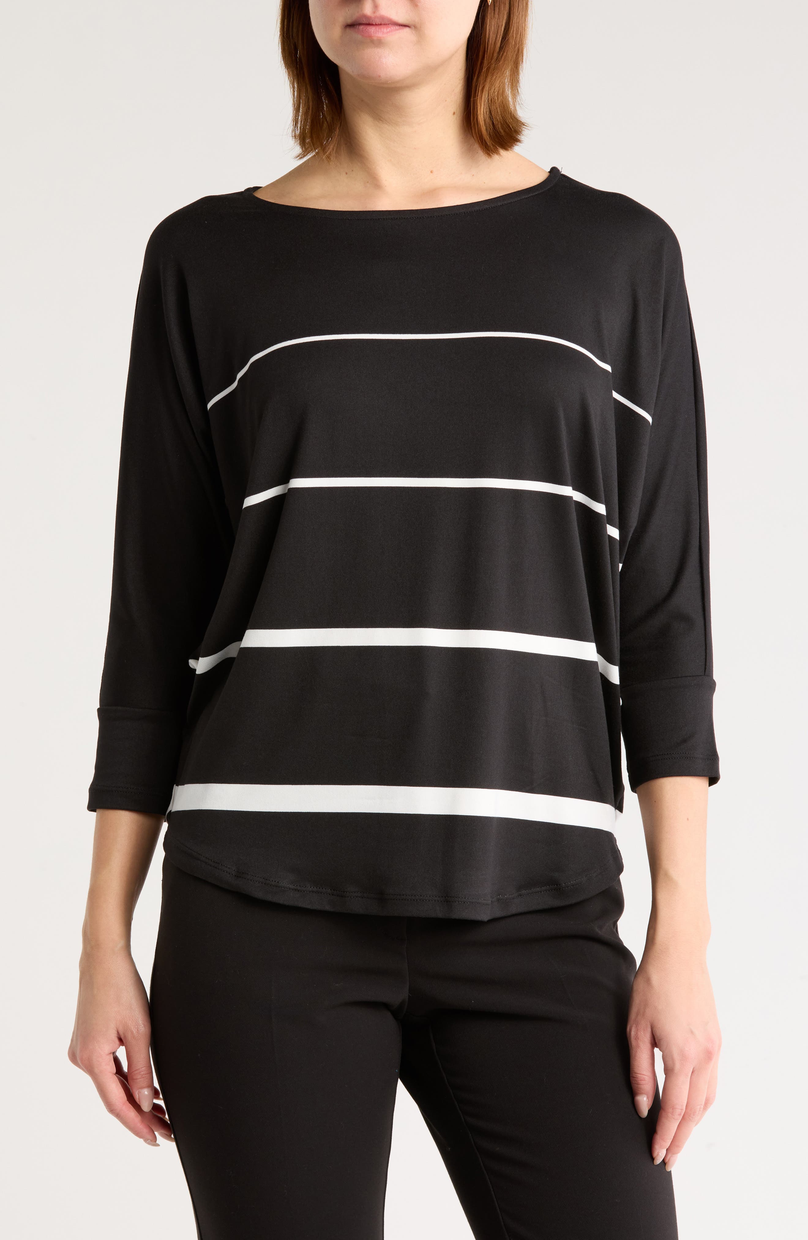 BiBi Metallic Letter Short Dolman Sleeve Top
