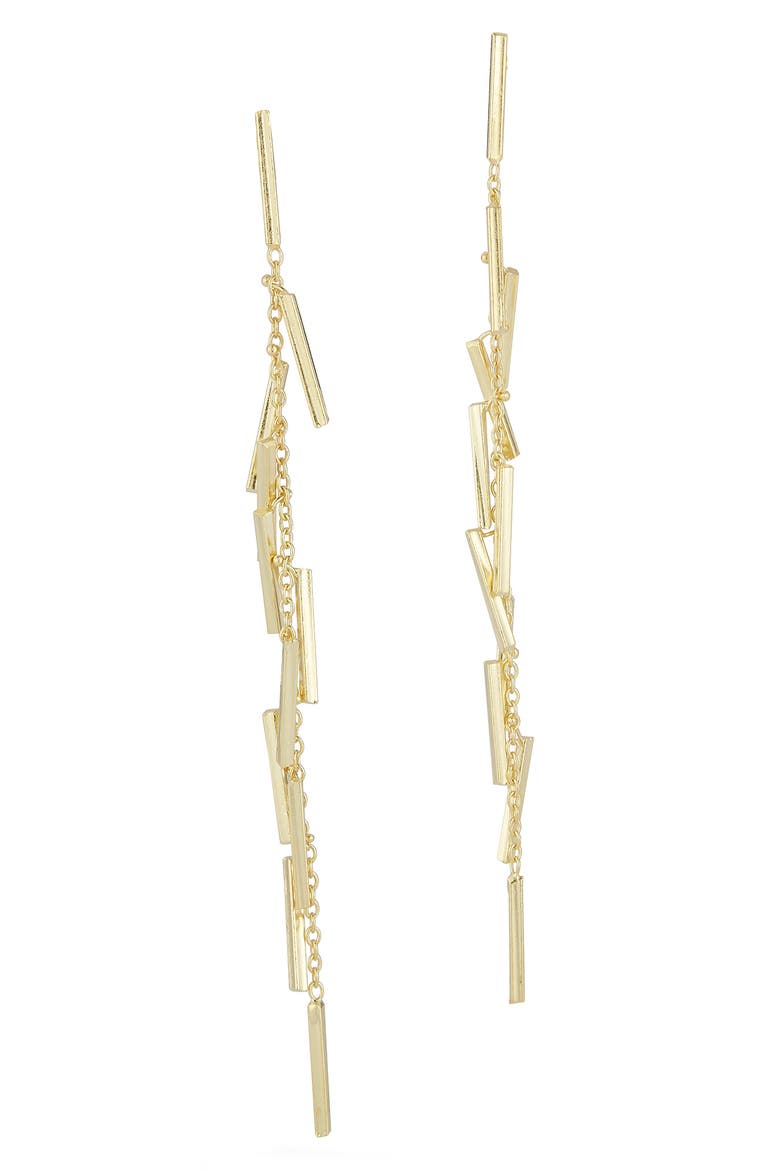 Bar Drop Earrings, Alternate, color, GOLD