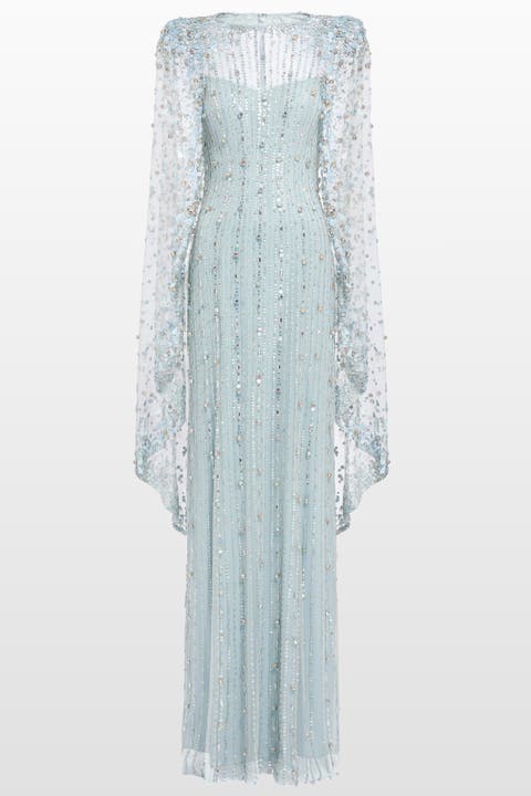 Blaize Embellished Cape Maxi Dress