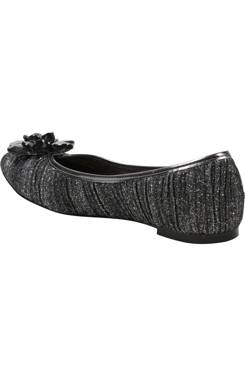 J. Reneé Panyin Crystal Flower Metallic Skimmer Flat, Alternate, color,