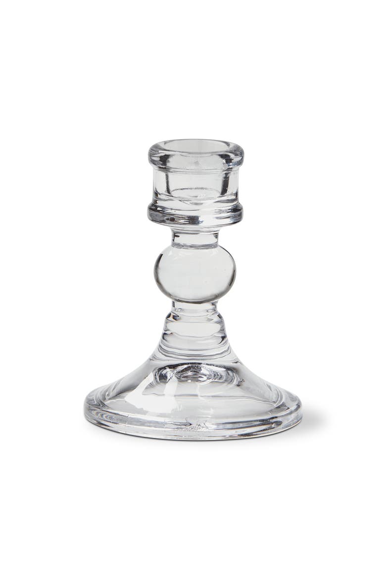 Lucia Clear Soda Lime Glass Taper Candle Holder 3.15x3.15x3.94 in, Main, color, Clear