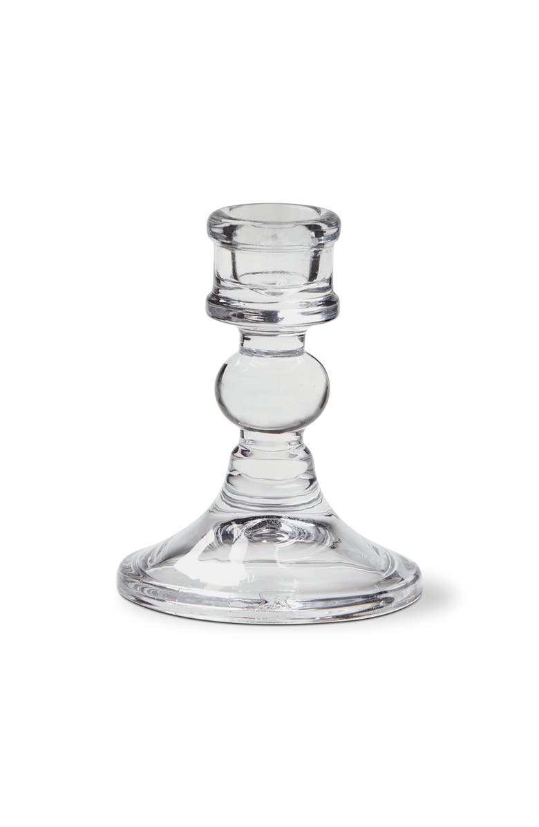 tag Lucia Clear Soda Lime Glass Taper Candle Holder 3.15x3.15x3.94 in, Main, color, Clear