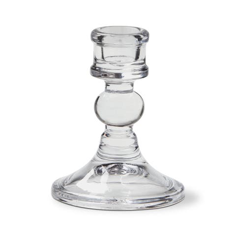 Lucia Clear Soda Lime Glass Taper Candle Holder 3.15x3.15x3.94 in