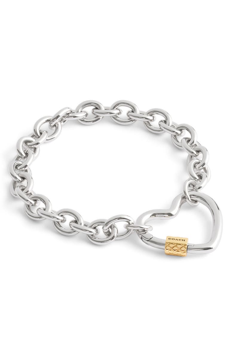 COACH Carabiner Heart Flex Bracelet, Alternate, color, 