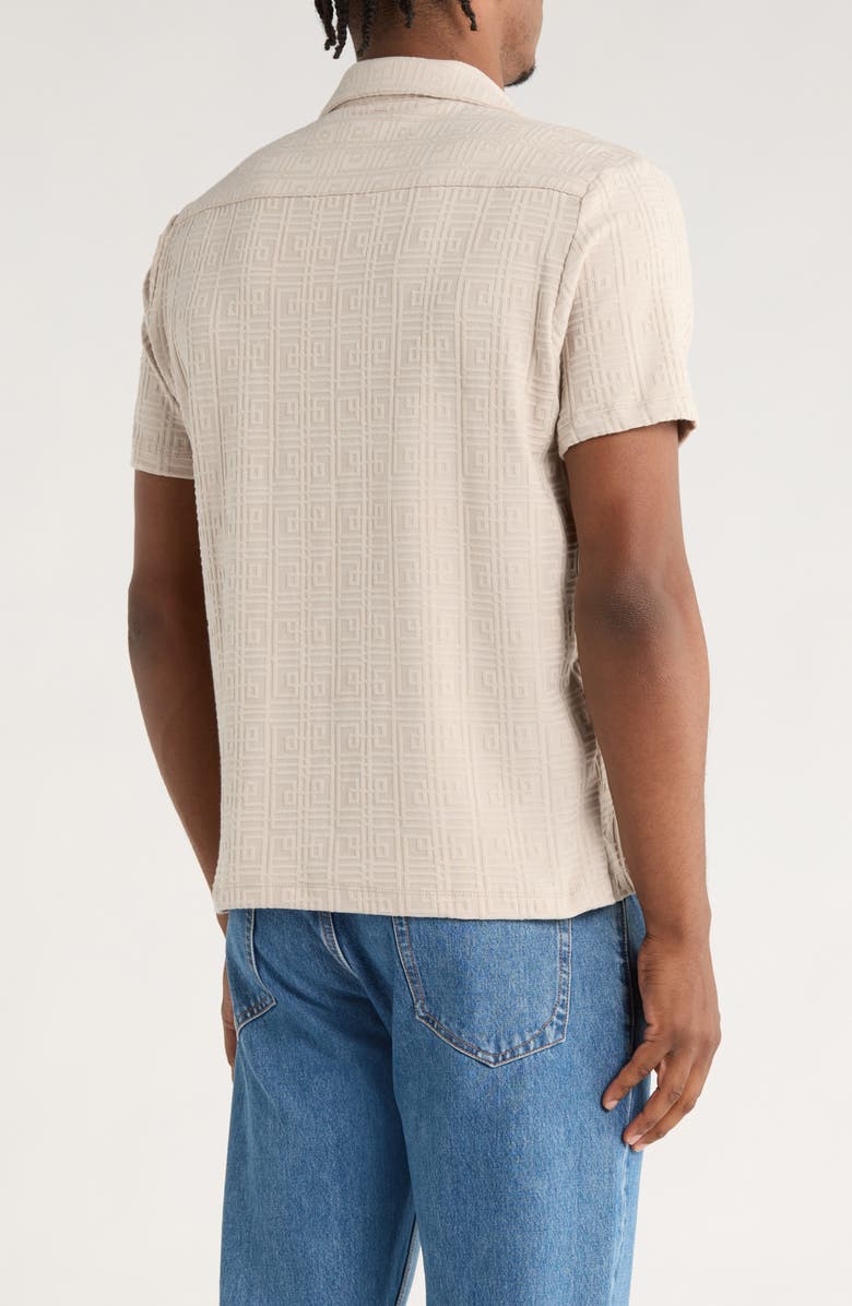 DENIM AND FLOWER Sand Textured Camp Shirt, Alternate, color, Sand