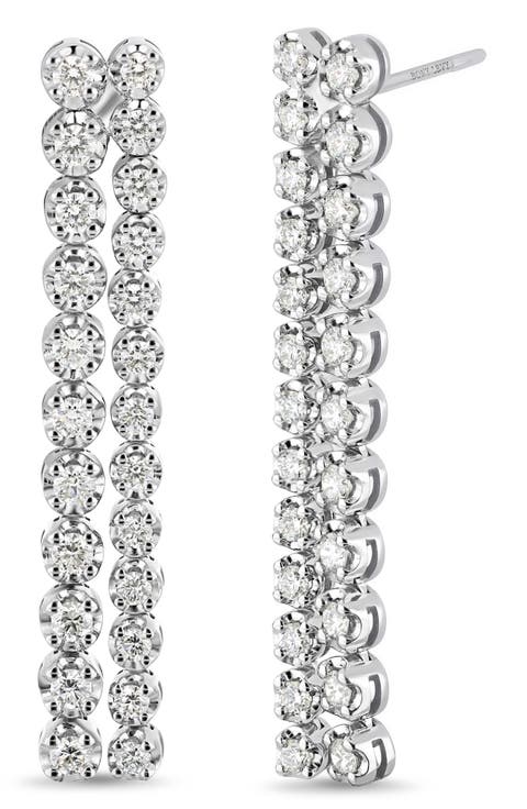 18K Gold Audrey Diamond Double Drop Earrings