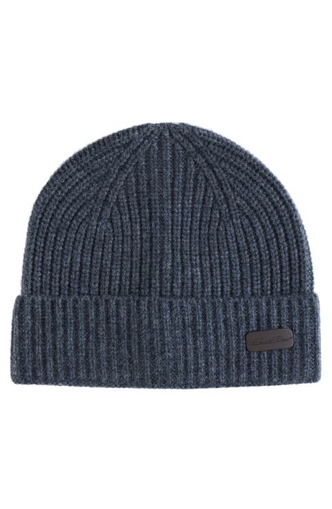 Pure Cashmere Rib Cuffed Beanie