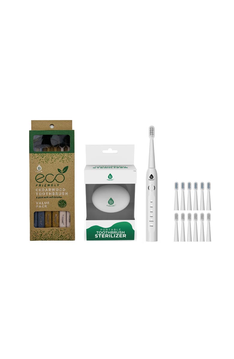 PURSONIC Total Clean Oral Care Bundle Advanced Hygiene & Sustainable Choice, Main, color, White