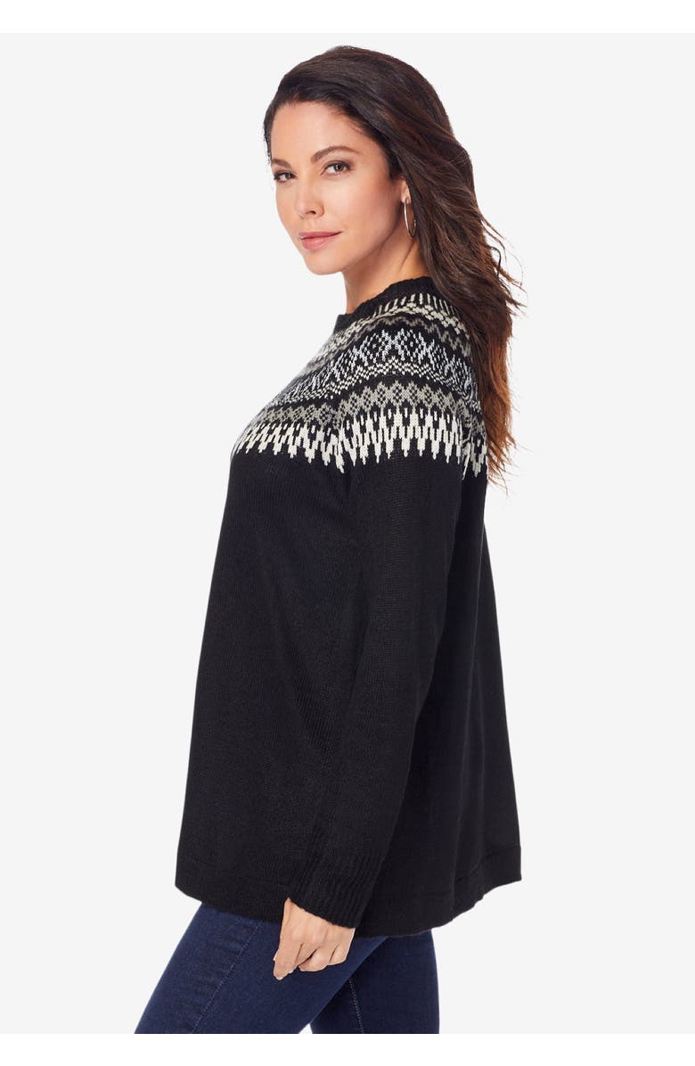 Roaman's Fair Isle Pullover Sweater, Alternate, color, Green