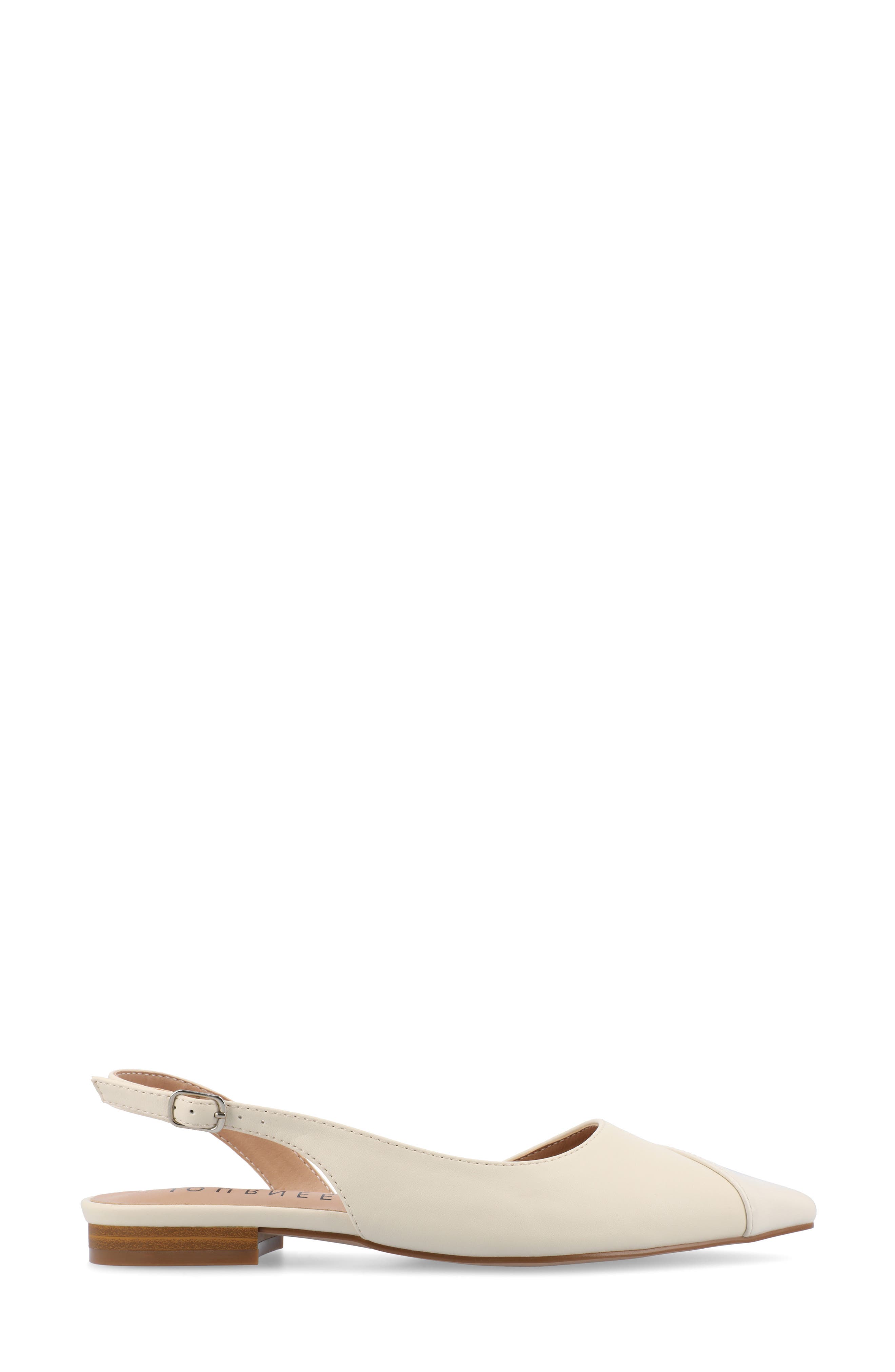 Daphnne Cap Toe Slingback Flat, Alternate, color, IVORY