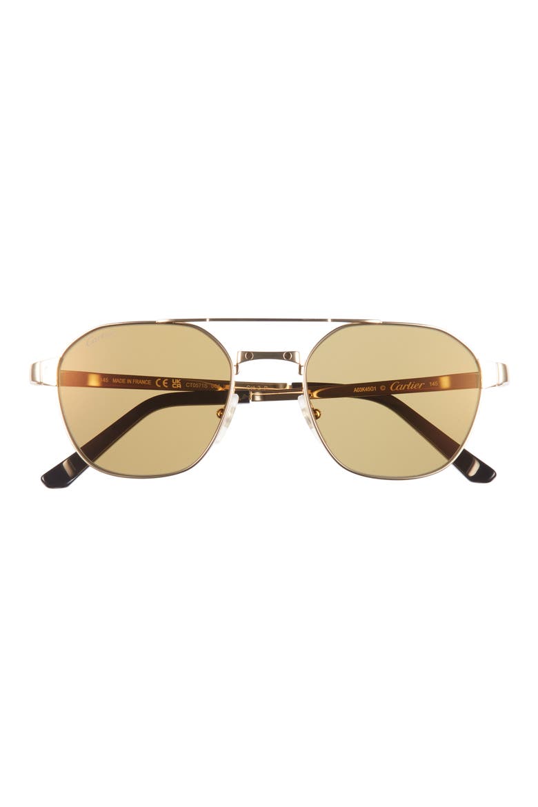 52mm Polarized Pilot Sunglasses, Main, color, GOLD