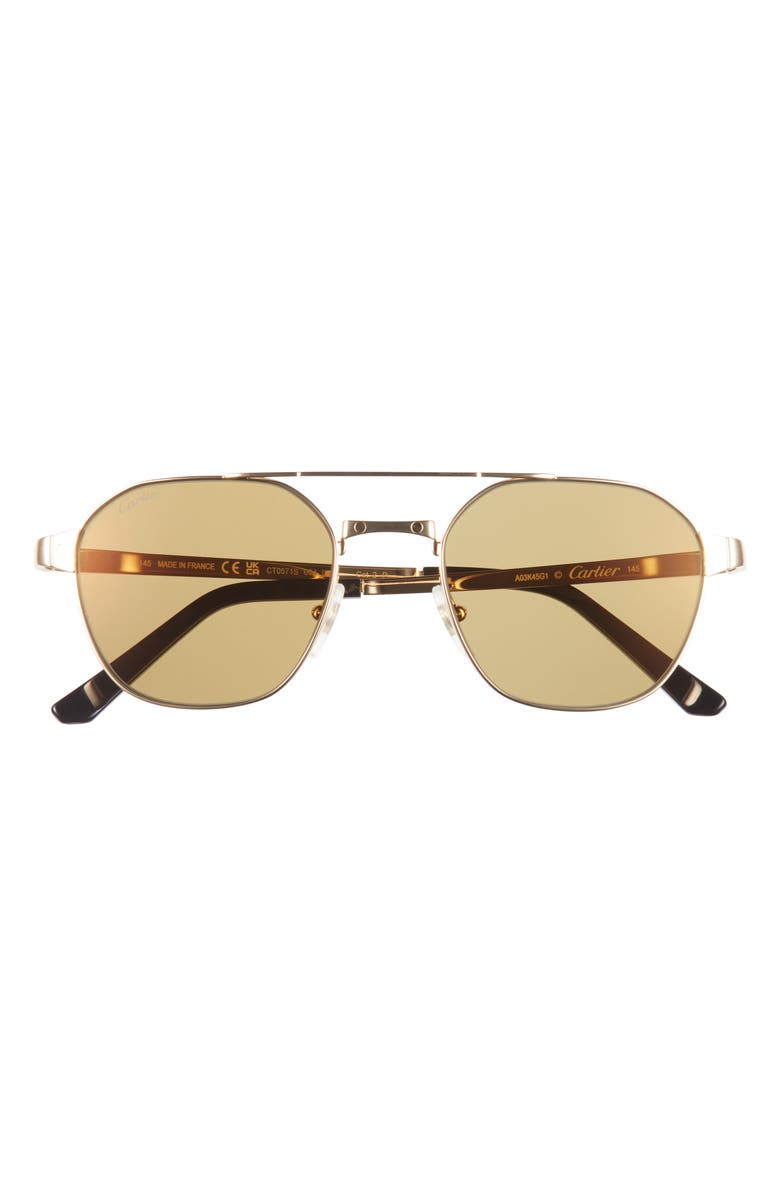 Cartier 52mm Polarized Pilot Sunglasses, Main, color, Gold