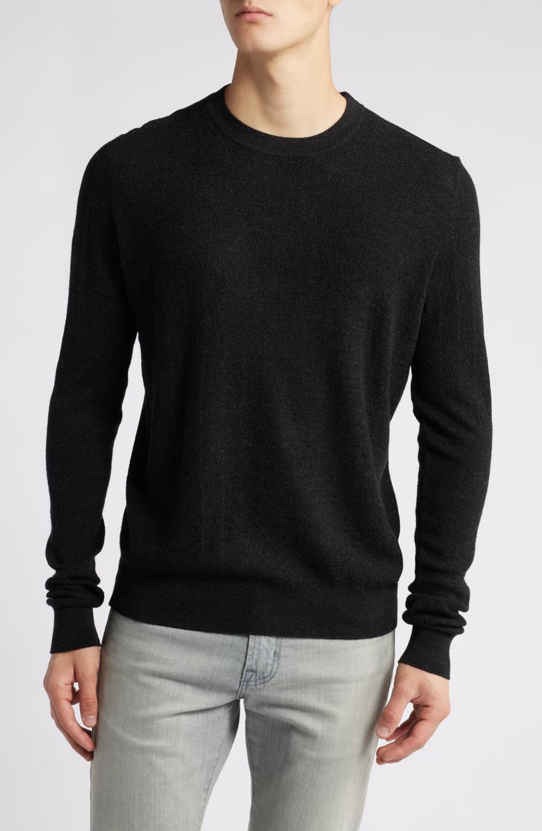 Robert Barakett Watertown Merino Wool Sweater, Main, color, Black