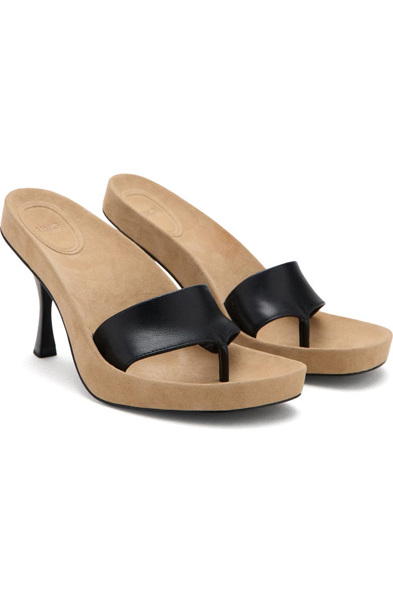 MANGO Two Tone Thong Slide Sandal, Main, color, Sand