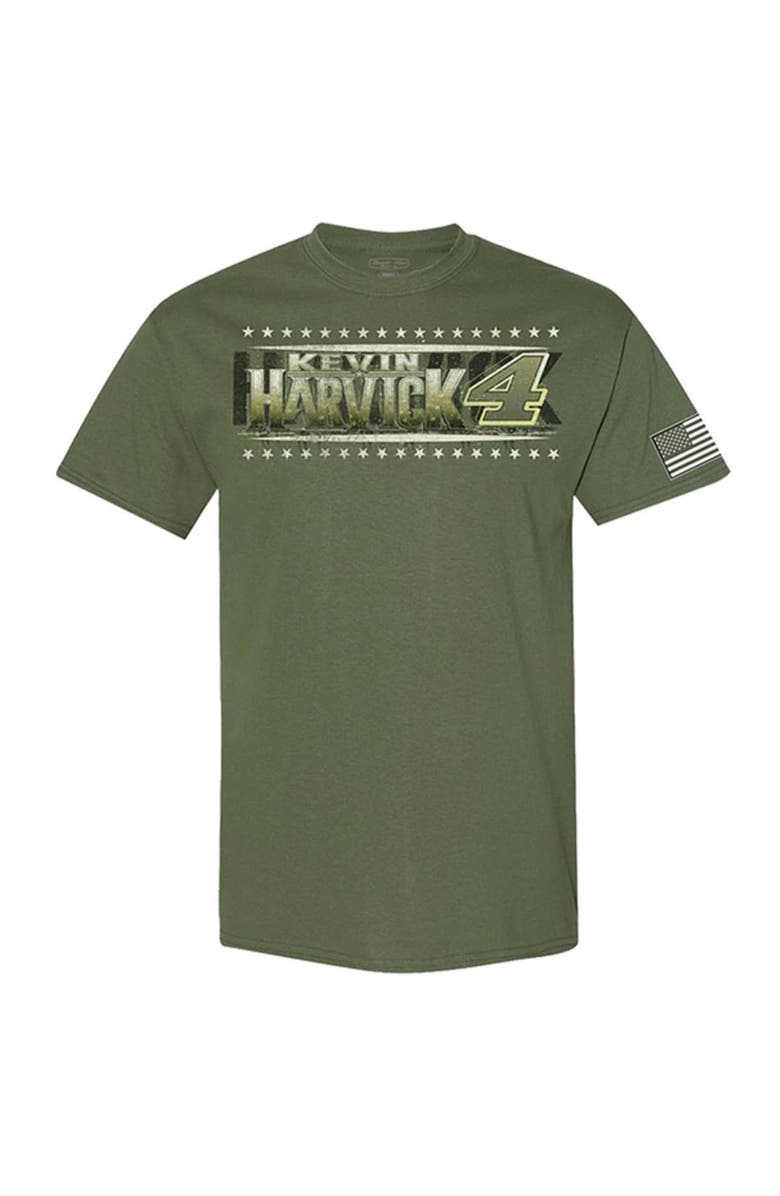 STEWART-HAAS RACING Men's Stewart-Haas Racing Team Collection Olive Kevin Harvick Busch Light Military T-Shirt, Alternate, color, 