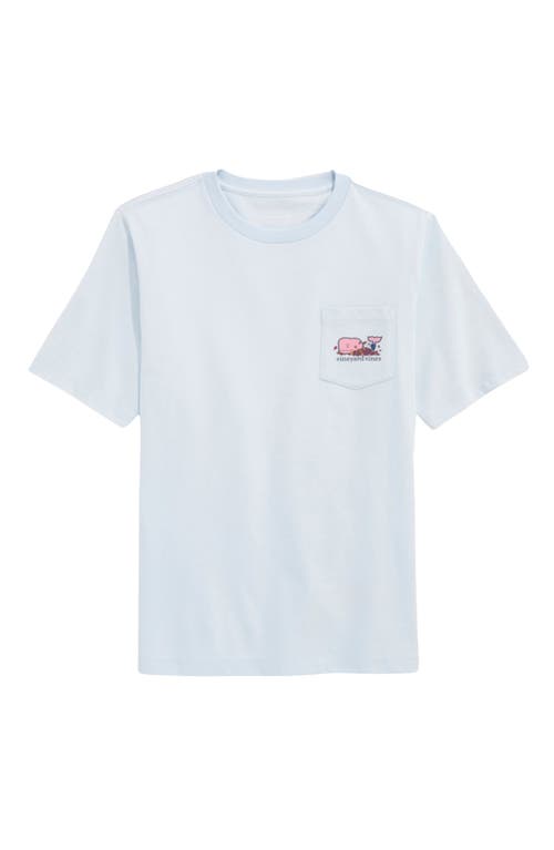Vineyard Vines Kids' Leaf Pile Whale Pocket Graphic T-shirt In Blue