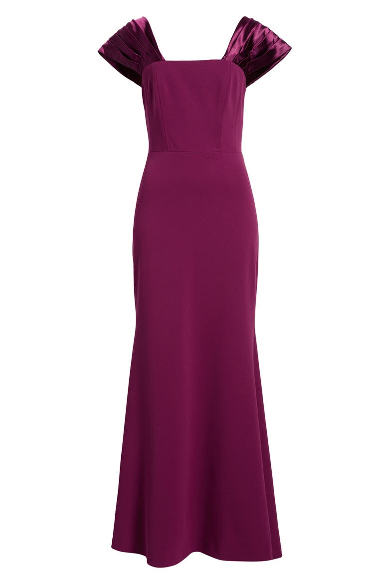 Off the Shoulder Mermaid Gown, Alternate, color, BURGUNDY